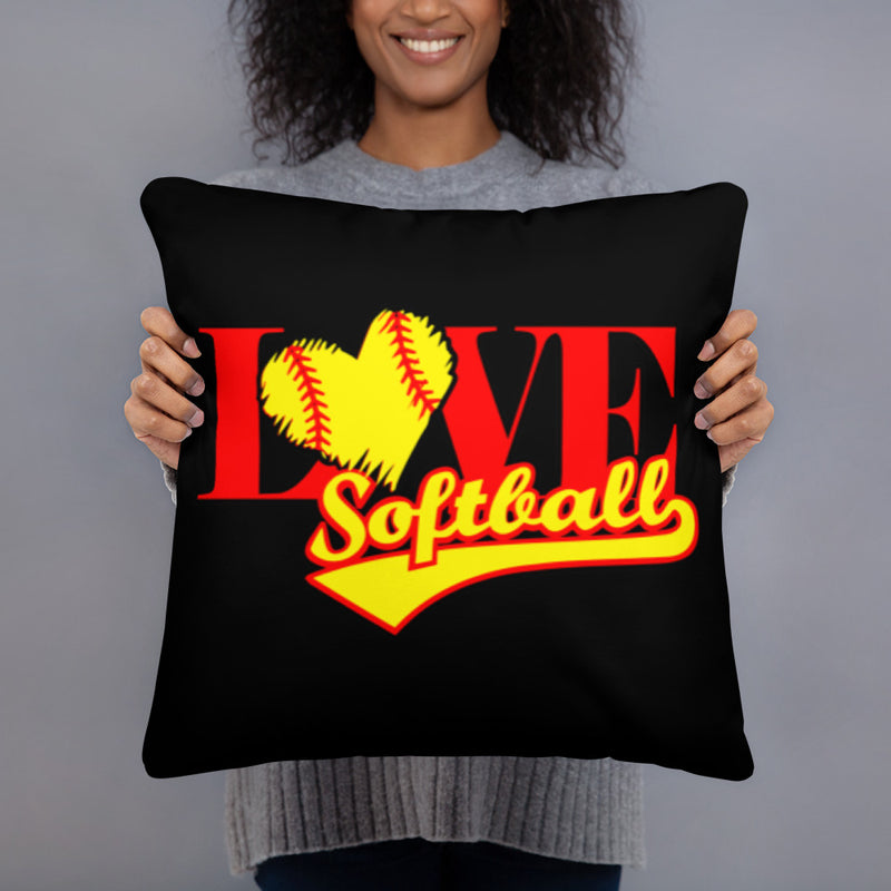 Love Softball Basic Pillow