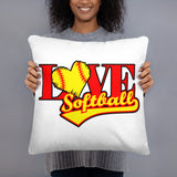 Softball Love Basic Pillow WHITE