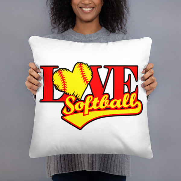 Softball Love Basic Pillow WHITE