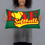 Softball Love Basic Pillow GREEN