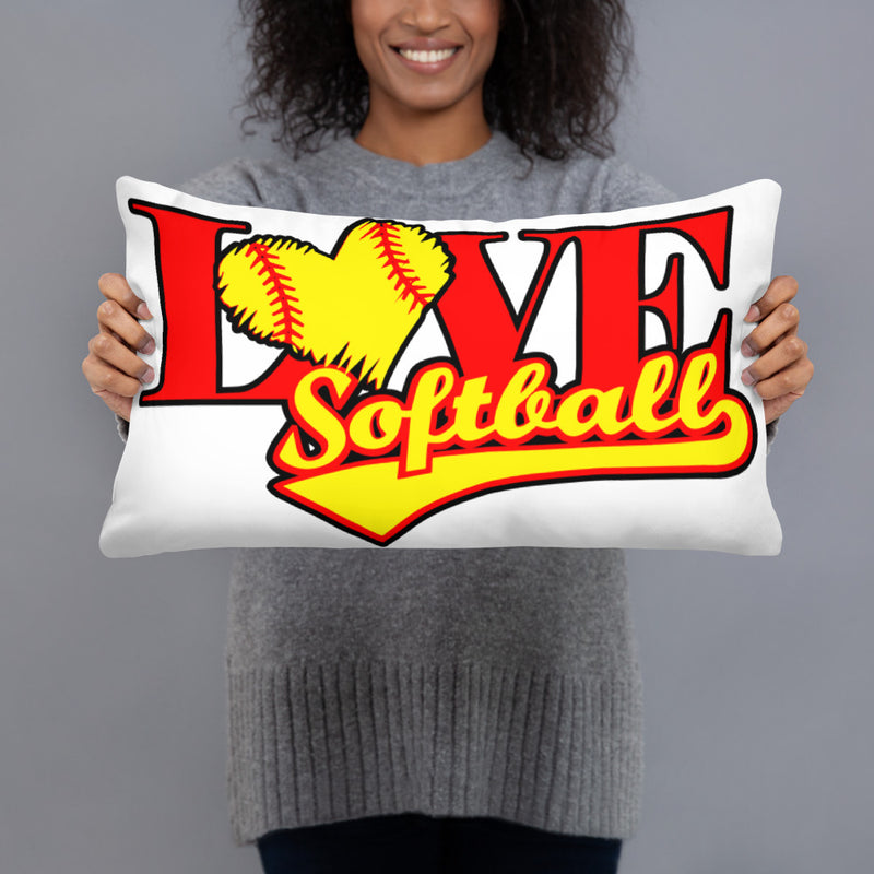 Softball Love Basic Pillow WHITE