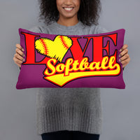 Softball Love Basic Pillow PURPLE