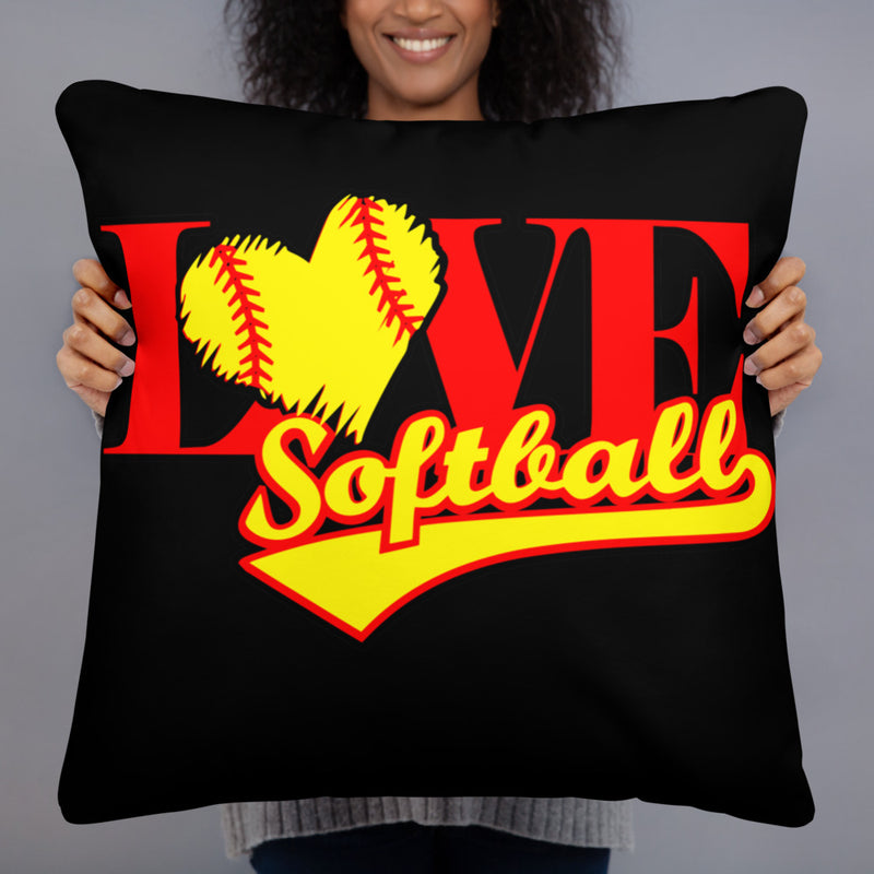 Love Softball Basic Pillow