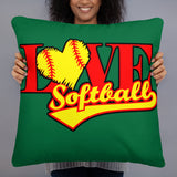 Softball Love Basic Pillow GREEN