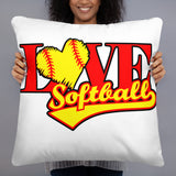 Softball Love Basic Pillow WHITE