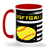 Tall Mug Softball Dad Flag
