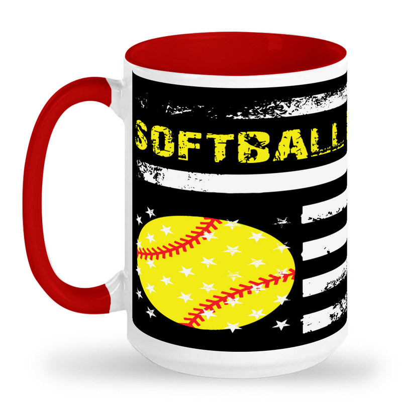 Tall Mug Softball Dad Flag