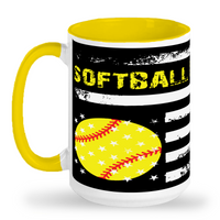 Tall Mug Softball Dad Flag