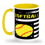 Tall Mug Softball Dad Flag