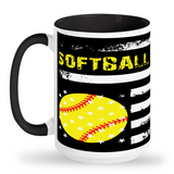 Tall Mug Softball Dad Flag
