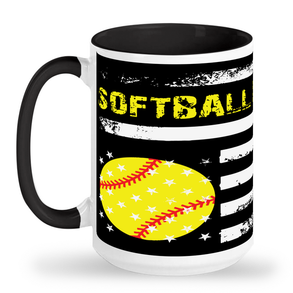 Tall Mug Softball Dad Flag