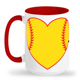 Tall Mug Softball Heart