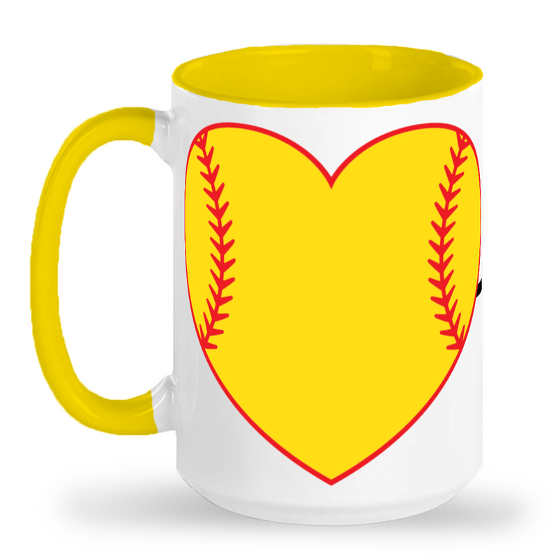 Tall Mug Softball Heart