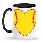 Tall Mug Softball Heart