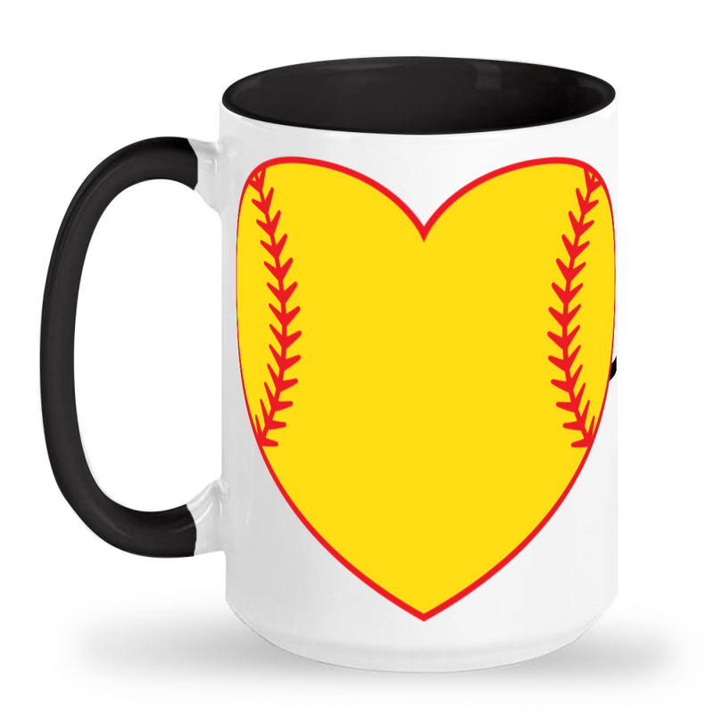 Tall Mug Softball Heart