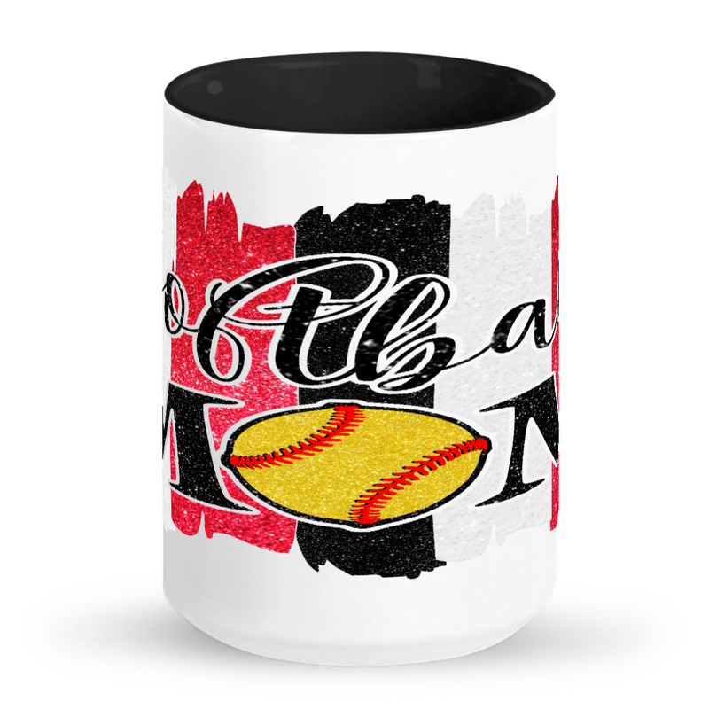 Softball Mom Tall glossy ceramic mug