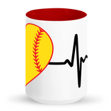 Tall Mug Softball Heart