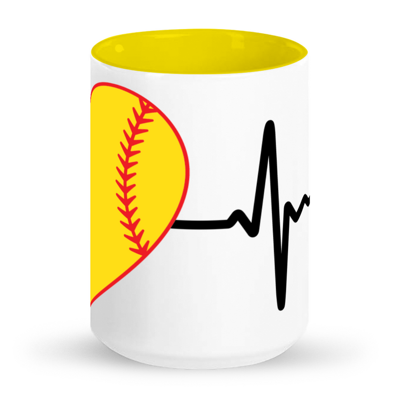 Tall Mug Softball Heart