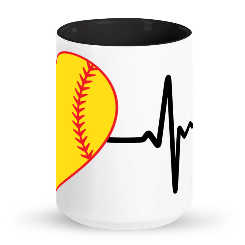 Tall Mug Softball Heart