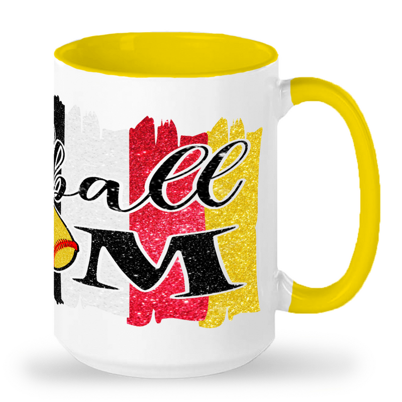 Softball Mom Tall glossy ceramic mug