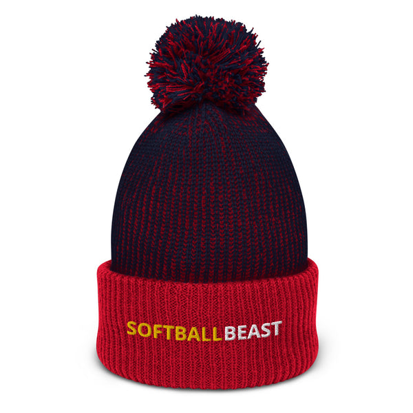 Softball Beast Pom-Pom Beanie