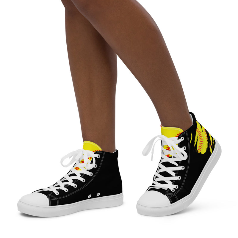 Women’s high top canvas shoes Black