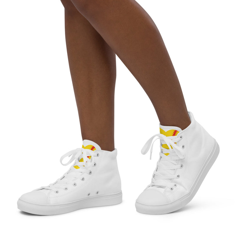 Women’s high top canvas shoes White